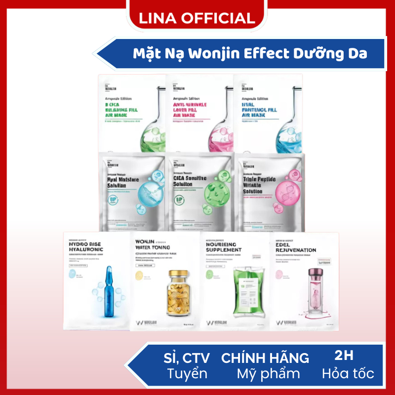 Combo 10 mặt nạ Wonjin Effect Mask dưỡng da - mặt nạ giấy DR.WONJIN Hàn Quốc phục hồi da - Lina Baea