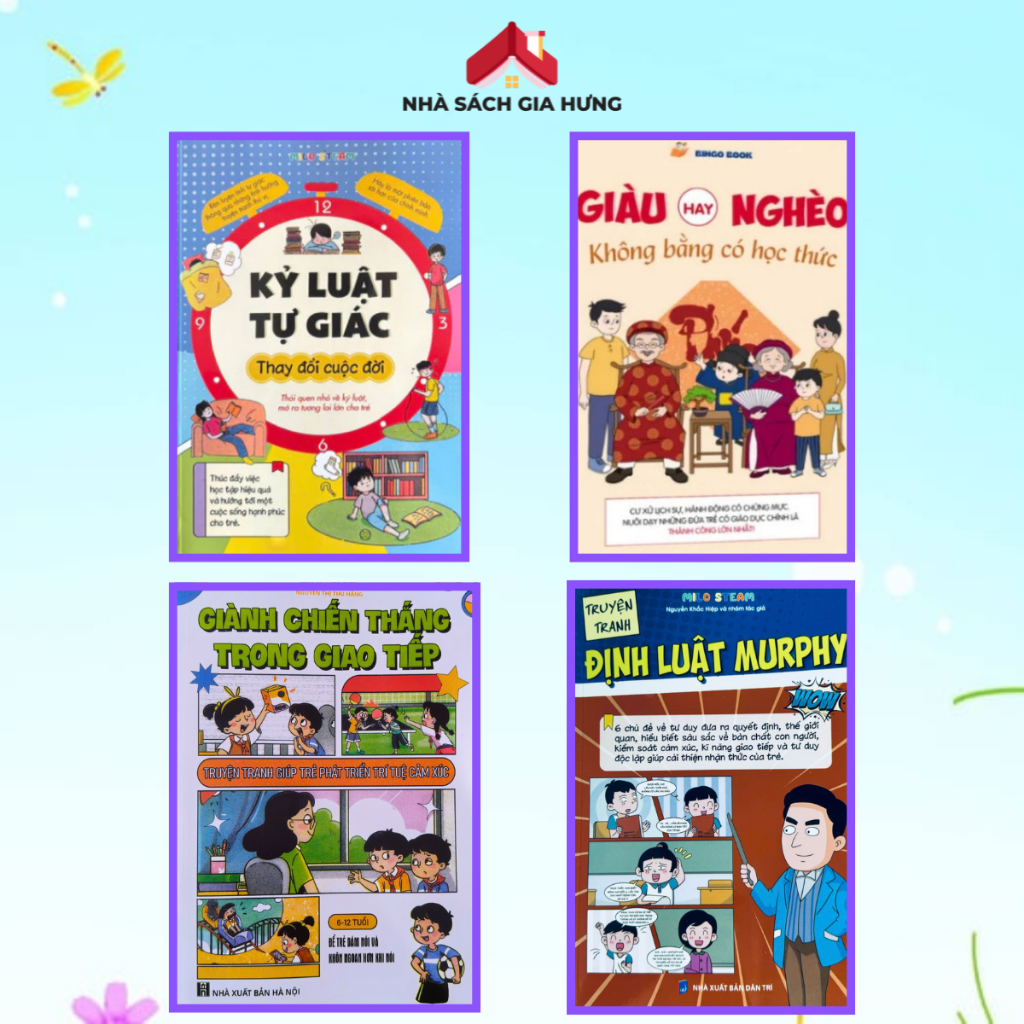 Sách - Combo 4 cuốn Kỷ Luật Tự Giác + Định Luật Murphy + Giàu Hay Nghèo + Chiến Thắng Trong Giao Tiế