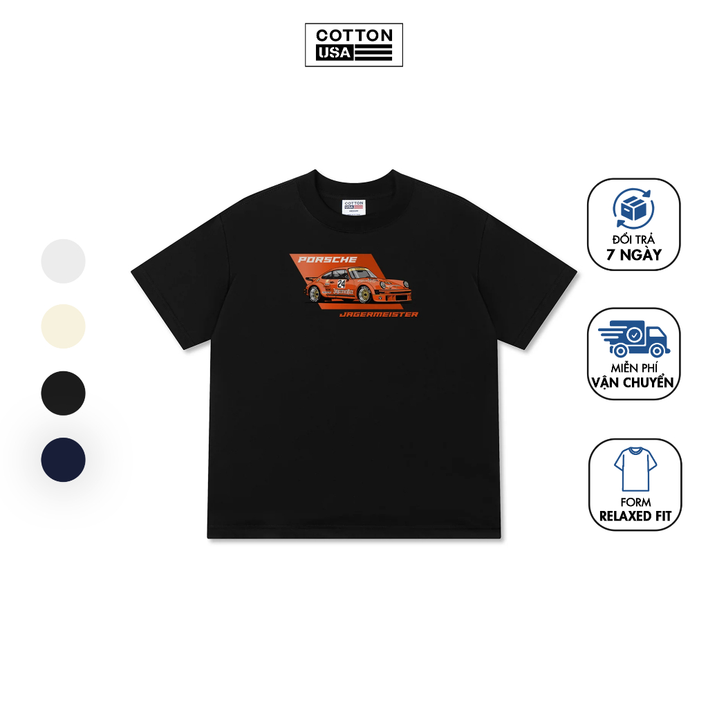 Áo Thun Relaxed Fit CottonUSA Vietnam Âu Mỹ "Porsche Flamboyant Orange Jagermeister" - MH0218MH