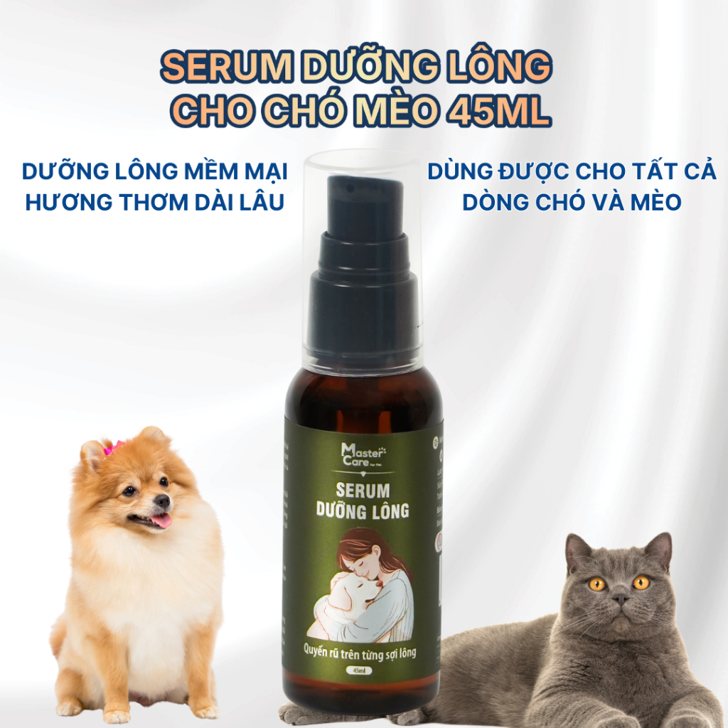 Serum Dưỡng Lông Chó Mèo MASTERCARE Khử Mùi Tốt Giúp Phục Hồi Lông Bị Hư Tổn Thơm Lâu Mềm Mượt