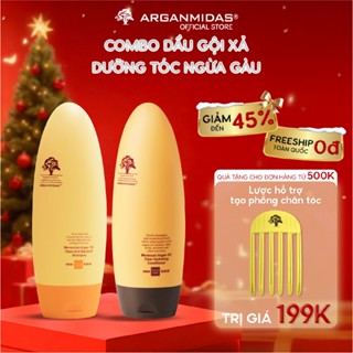  Combo Dầu gội sạch gàu Arganmidas và xả siêu dưỡng ẩm Collagen Giảm rụng tóc ngứa chắc khỏe chân tóc 450ml 