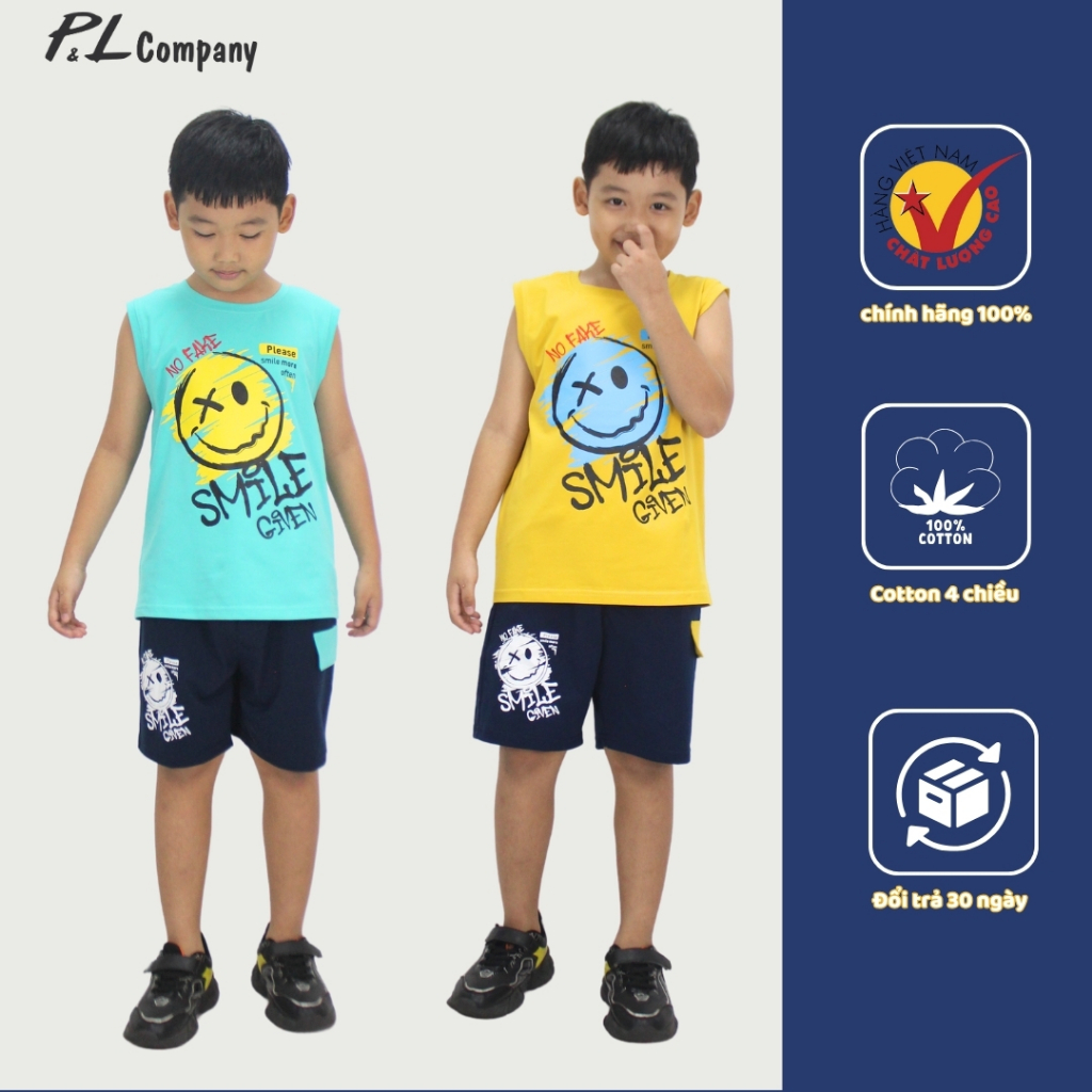 Bộ Quần Áo Thun Cotton 4 chiều Sát Nách Mùa Hè Bé Trai (2-10) ZAkids ZAB2342
