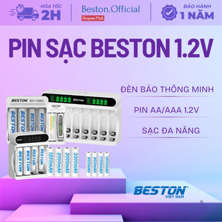  Pin sạc và sạc Ni-Mh 1.2V AA AAA - Dung lượng cao đến 3300mAh -  BẢO HÀNH 1 NĂM  - BESTON 