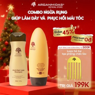 Dầu gội cặp kích thích mọc tóc Arganmidas tinh chất Argan Oil nuôi dưỡng tóc chắc khỏe combo gội xả hỗ trợ dày tóc 