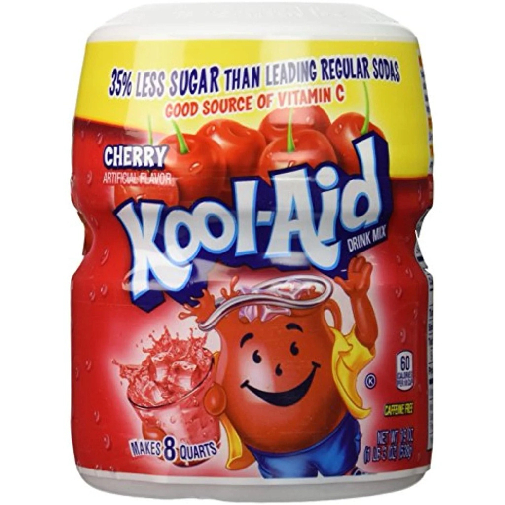 Hộp bột pha nước ngọt Kool-Aid vị anh đào, có đường