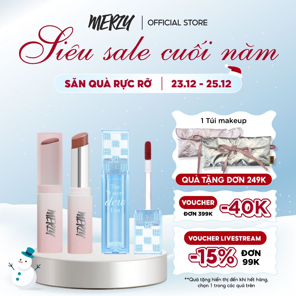  Combo Son Dưỡng Merzy Siren Melting Color Lipbalm 3g + Son Merzy The Watery Dew Tint Ver 4 