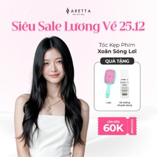  Tóc Giả Kẹp Phím ARETTA Cao Cấp Xoăn Sóng Lơi 3 PHÍM Tự Nhiên Siêu Thật Thoải Mái Đeo Cả Ngày 45-55cm 