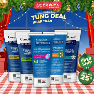  Gel Rửa Mặt Compliment No Problem Cleansing Làm Sạch Sâu Hỗ Trợ Giảm Mụn 200ml Dr Khoa Chính Hãng 