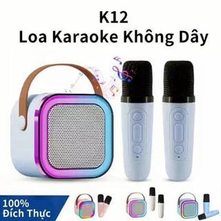 Mini Karaoke Bluetooth/Loa Bluetooth K12 Không Dây Mini, Chất Âm Hoàn Hảo, Mic Hút Âm, Nâng Tone