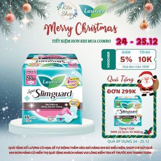 Băng Vệ Sinh Laurier Super SlimGuard Siêu Mỏng 1mm 25cm 16 Miếng 