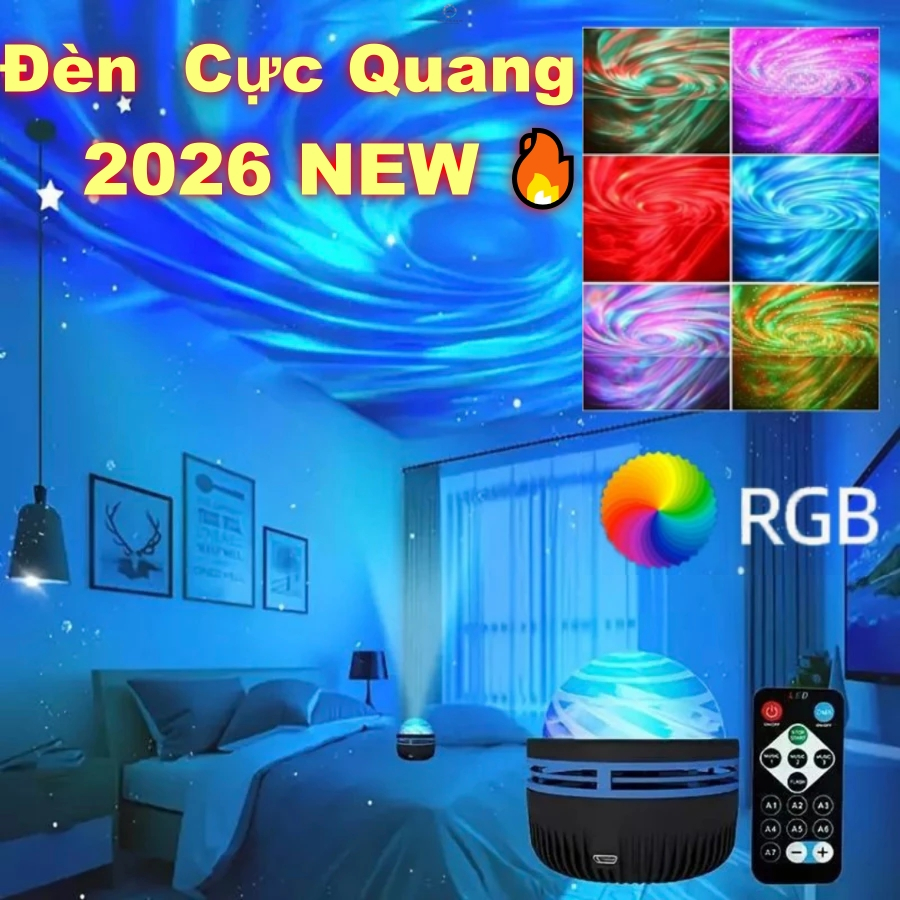 Đèn GALAXY Cực Quang USB LED Chiếu Bầu Trời Cực Quang Trang Trí, Decor Phòng Ngủ, Điều Khiển Từ Xa