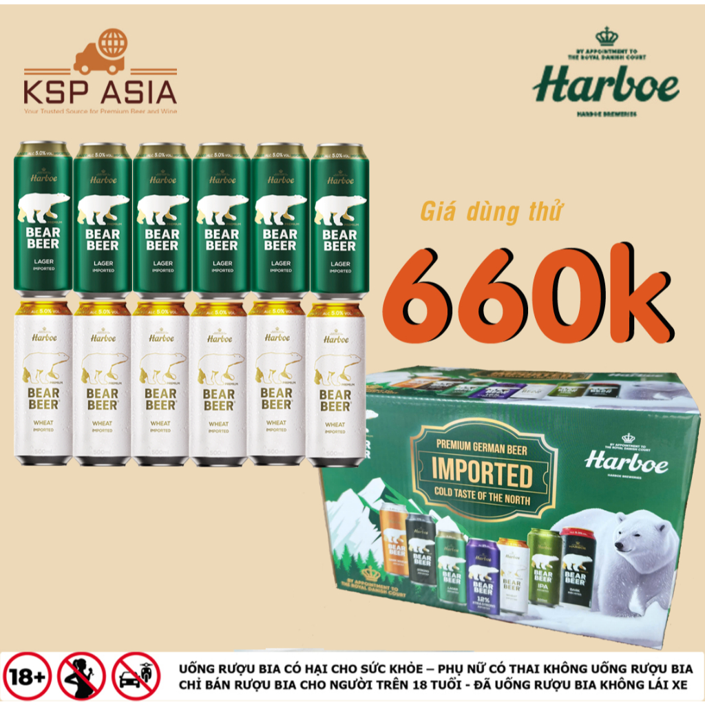 [HCM - HỎA TỐC] Bia Gấu Bear Beer hộp mix 12 lon