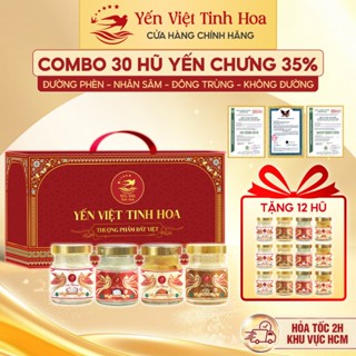   Mua 30 Tặng 12 Hũ  Combo 30 Hũ Yến Chưng Sẵn 35% – Hũ 70ml Mix 4 Vị Yến Việt Tinh Hoa | Quà Tặng 