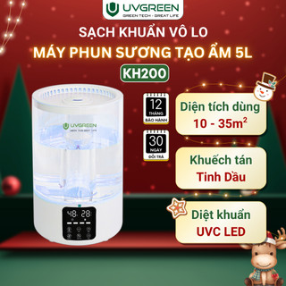  Máy Phun Sương Tạo Ẩm Không Khí UVGREEN KH200-Công nghệ kép UVC LED và đá khoáng MAIFAN BH 12T 