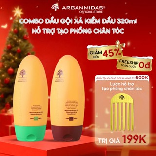  Combo dầu gội kiềm dầu Arganmidas tạo phồng chân tóc và giảm rụng tóc dầu xả siêu dưỡng ẩm Phục Hồi Tóc Hư Tổn 320ml 