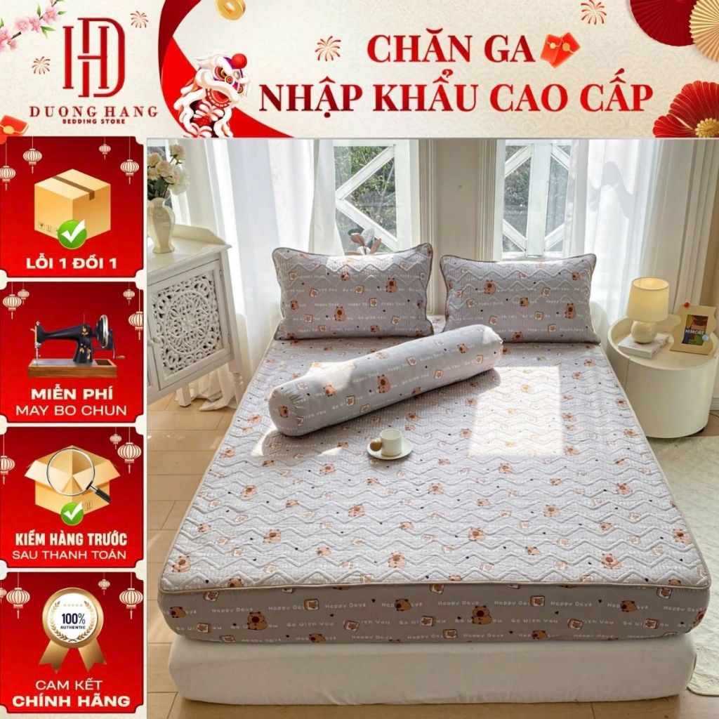 [Best Seller] Ga Gối Cotton Đũi Trần Bông Cao Cấp Siêu Mềm Mại Thoáng Mát, Tặng Kèm Vỏ Ôm – Dương Hằ