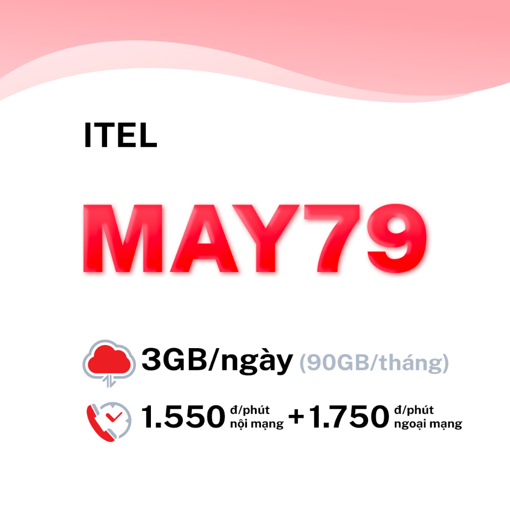 SIM 4G Data iTel MAY79, MAY69, MAY35S  - 30 Ngày Gia Hạn Tự Động