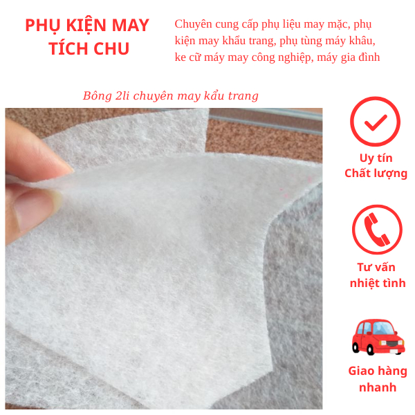 BÔNG MAY KHẨU TRANG 2Li