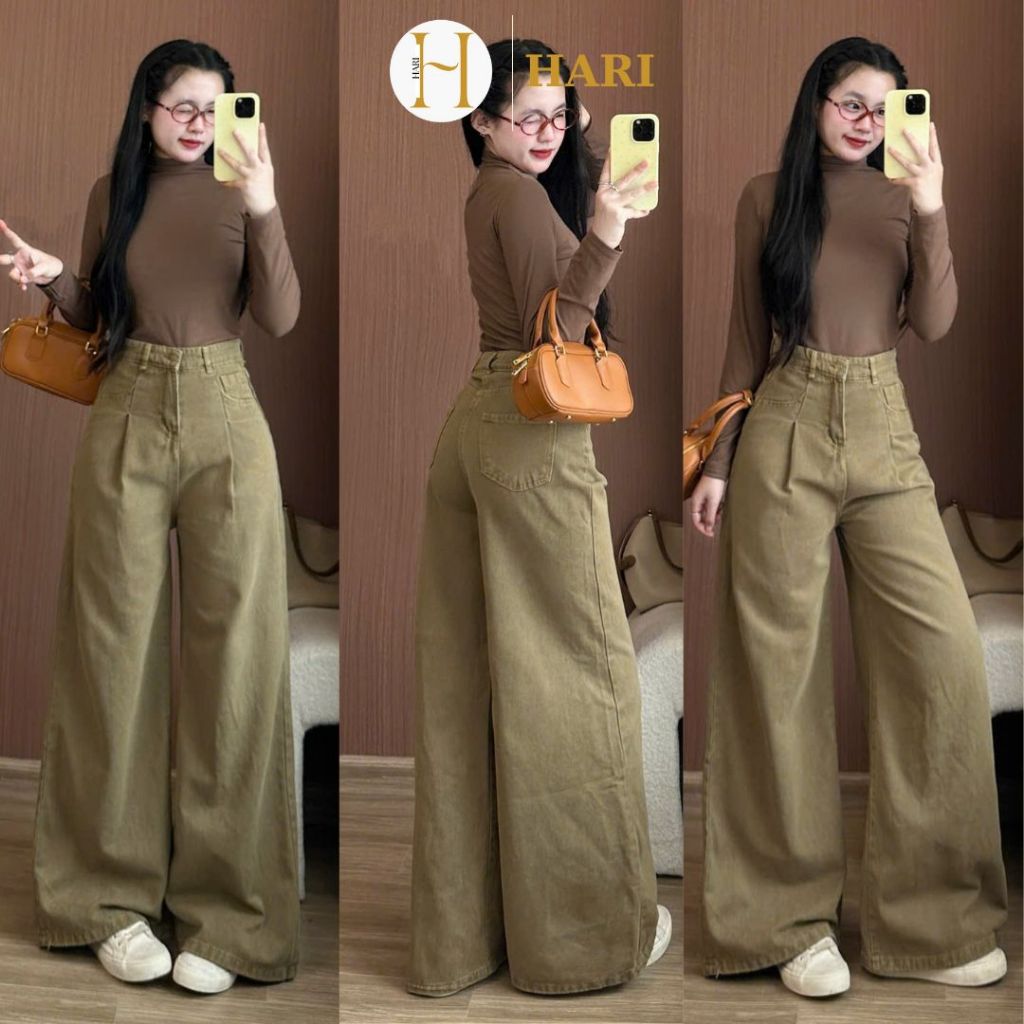 Quần bò jean ống xuông ống rộng Hari đủ màu Cá Tính | BigBuy360 - bigbuy360.vn