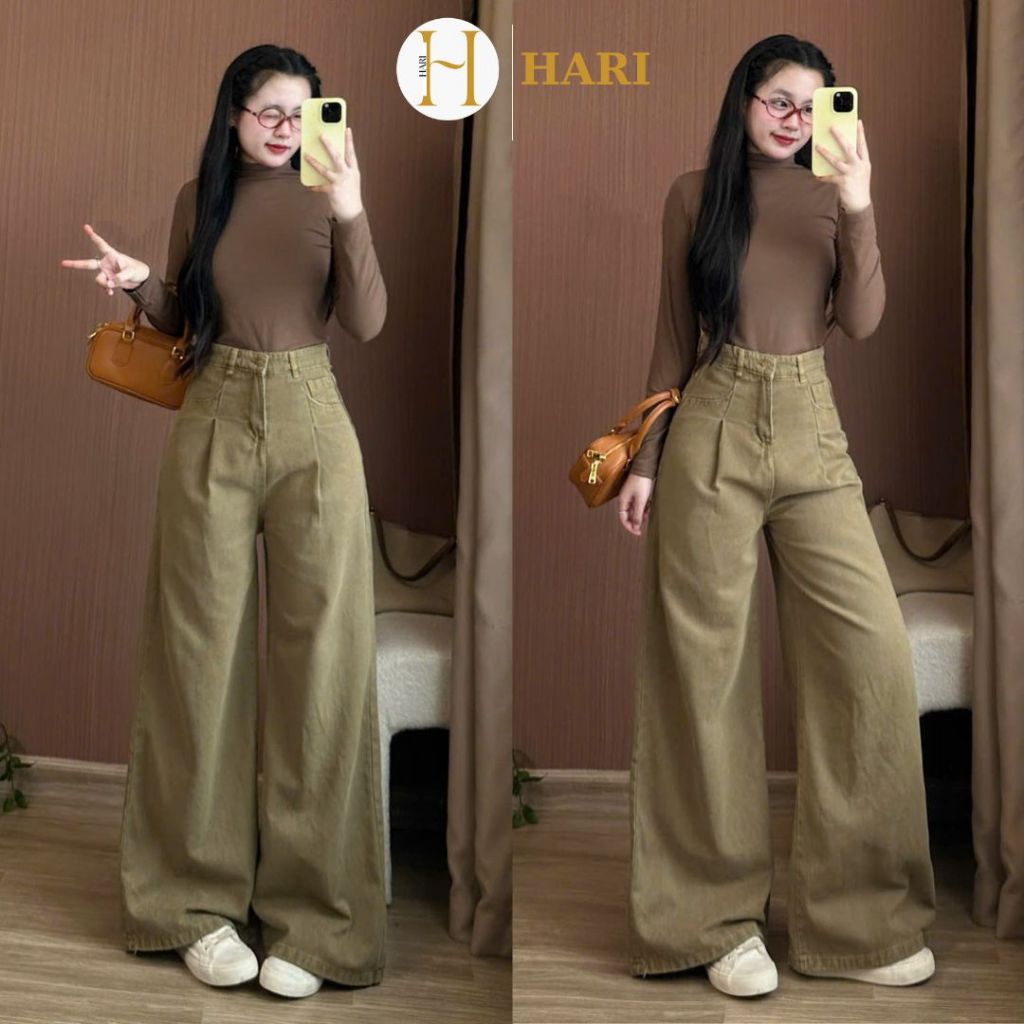 Quần Jean Nữ Ống Rộng Hari Lưng Cao Phong Cách | BigBuy360 - bigbuy360.vn