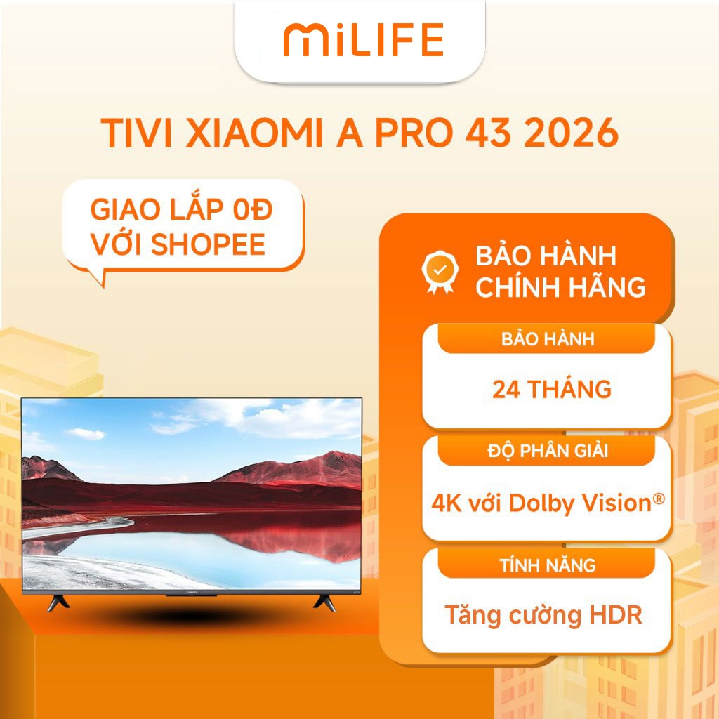 Tivi Xiaomi TV A Pro 43 UHD Màn Hình 4K 2026 Chính Hãng BH 24 Tháng