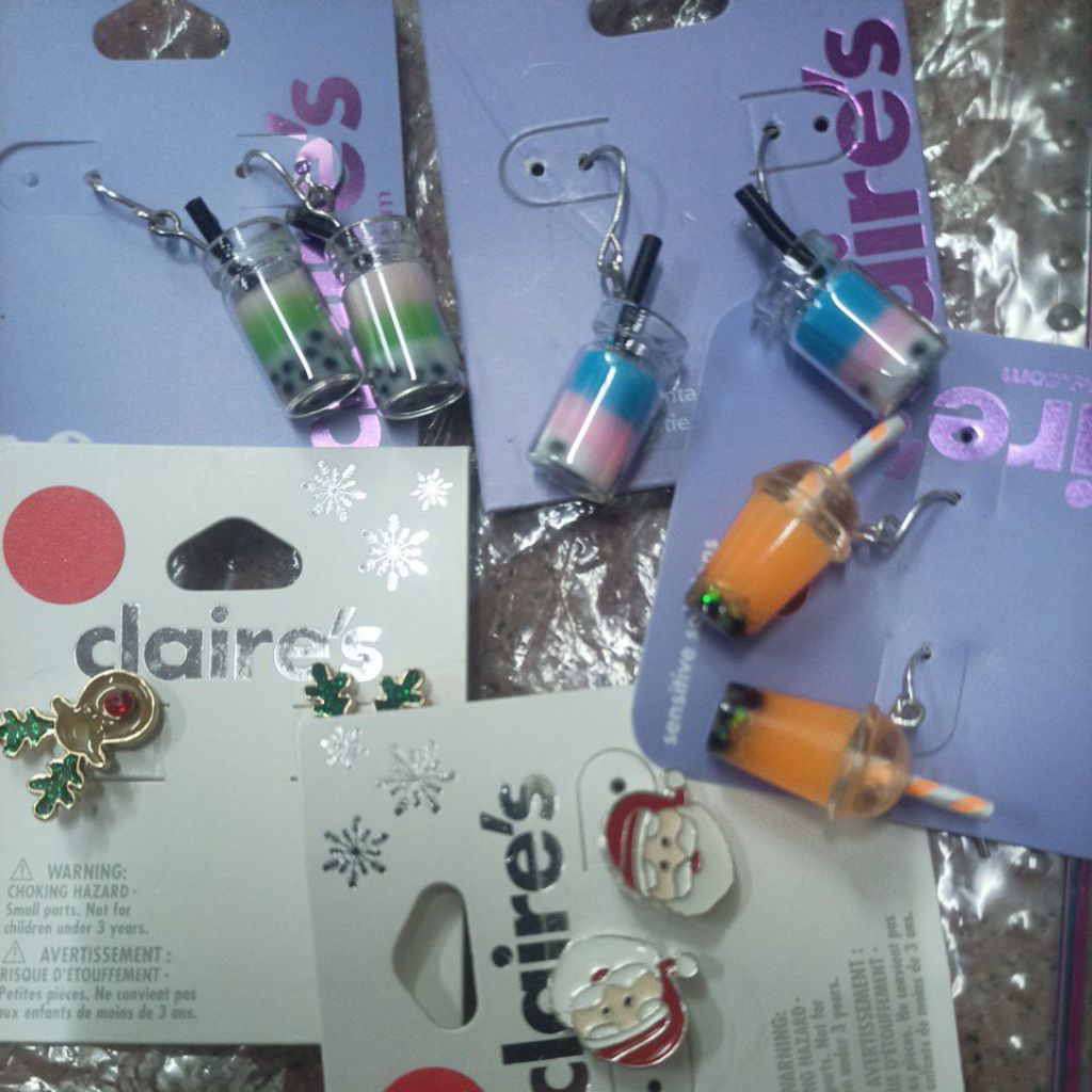 Bông Tai Tòn Ten Trà Sữa Dễ Thương Hãng Claire's| Earrings