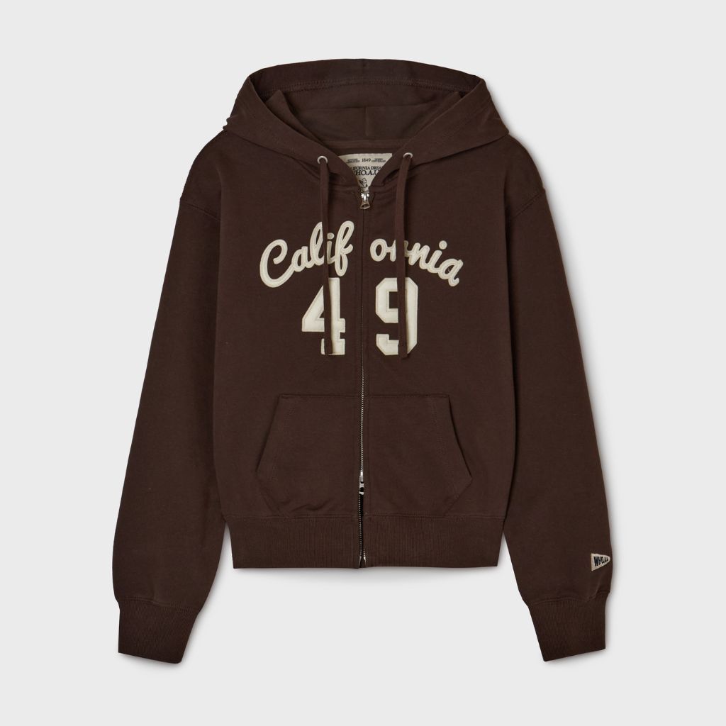 Áo Khoác WHO.A.U Patch Crop Hood Zip-up_WHMZG1111F