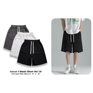  Quần short thun trơn nam nữ unisex ống rộng có túi quần đùi lửng ngố thời trang 
