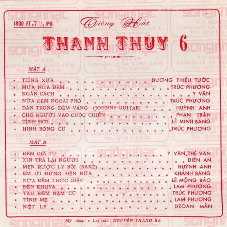 ĐĨA CD 3589. PRE 75 Thanh Thuy 6A chất lượng cao