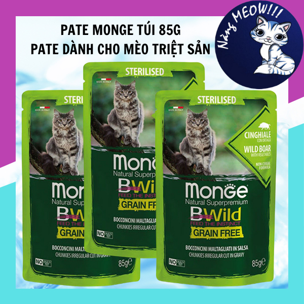 Pate Monge Bwild Dành Cho Mèo Triệt Sản Gói 85G
