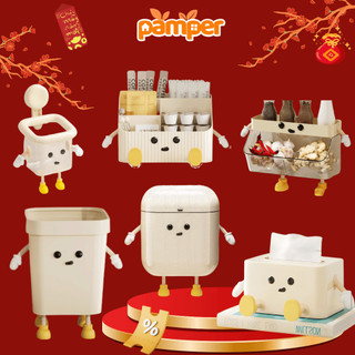 Bộ Đồ Gia Dụng Đáng Yêu Decor Nhà Cửa PAMPER, Chất Liệu Nhựa PP Cao Cấp, Sử Dụng Đa Năng Tiện Ích