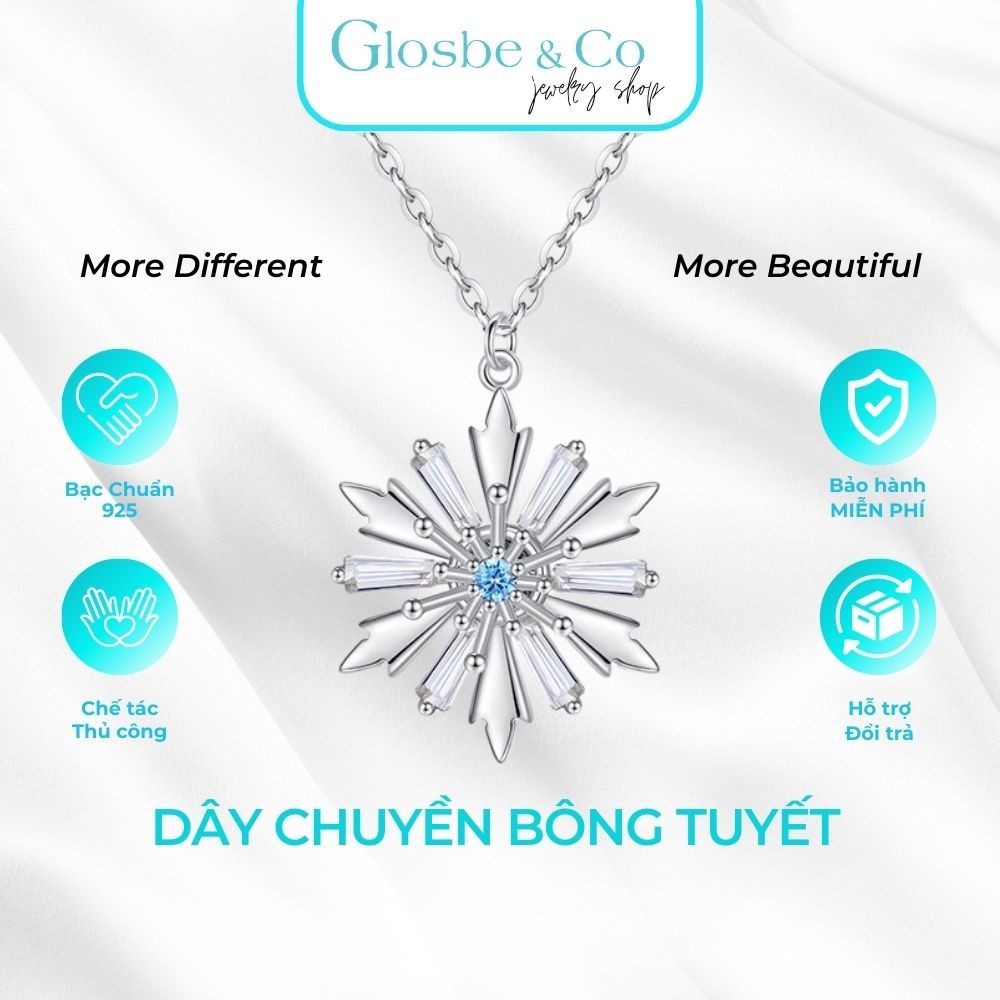 Dây Chuyền Bông Tuyết Luxury Glosbe & Co Bạc 925 Viên Cubic Zirconia - DNU93
