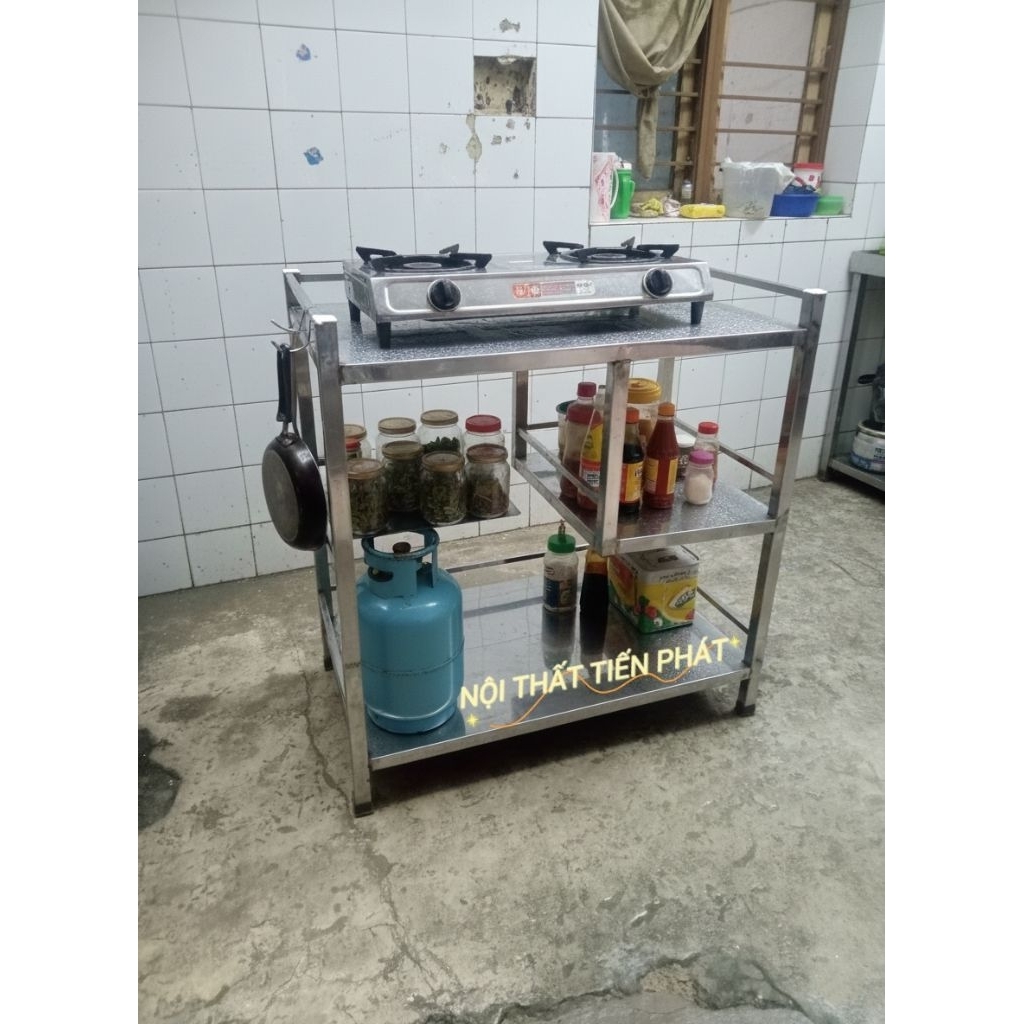 KỆ BẾP GAS INOX 43 x 77cm (Nhận đặt hàng theo kích thước yêu cầu)