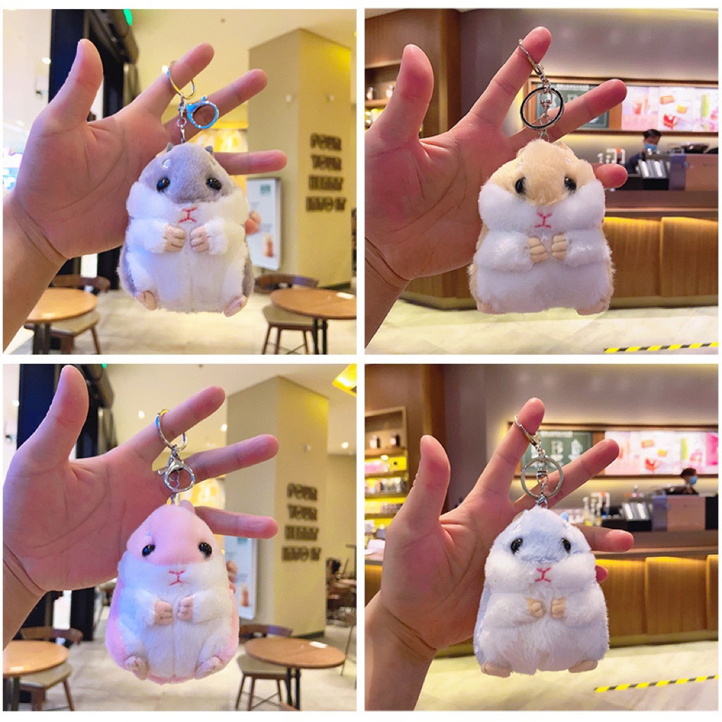 (MẪU MỚI) MÓC KHOÁ THÚ BÔNG CHUỘT HAMSTER DỄ THƯƠNG ( có ảnh thật)