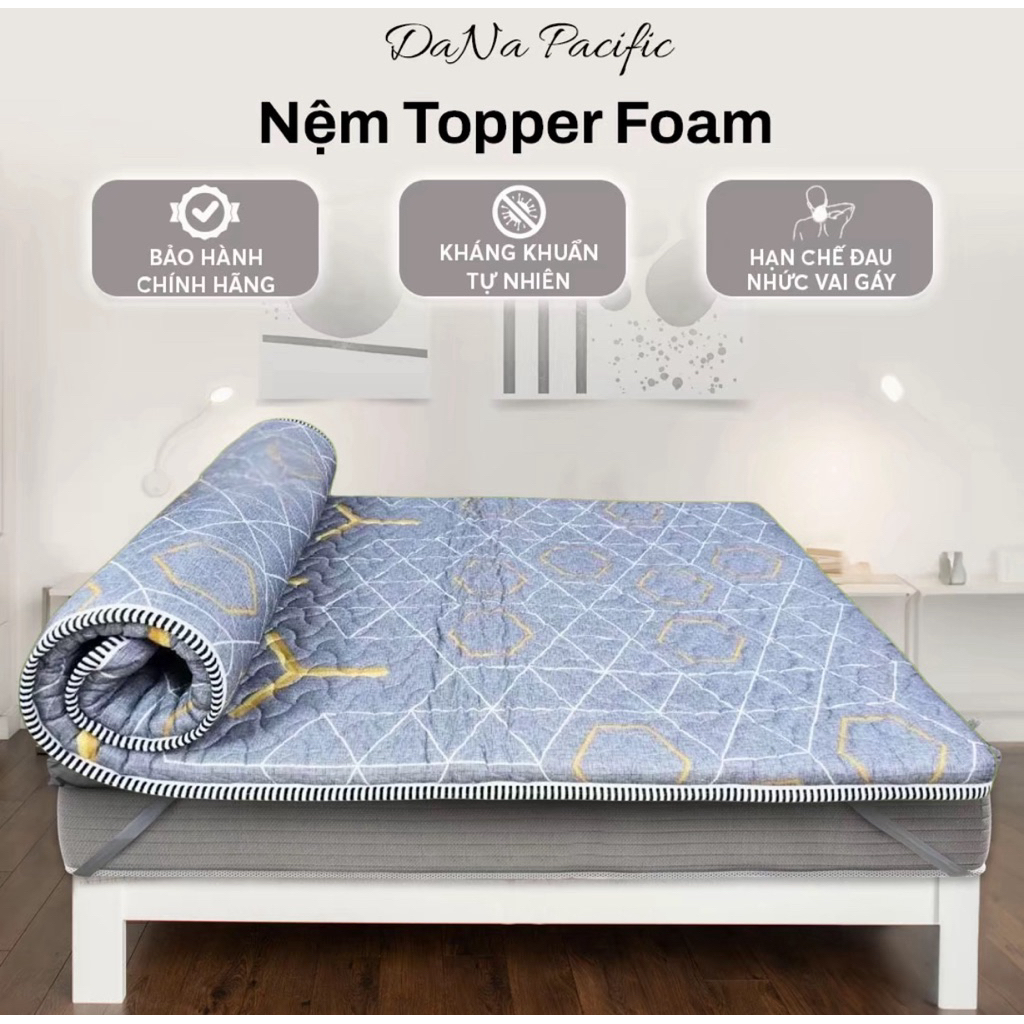 Nệm cao su non toper Foam 6cm đủ size, êm , thoáng mát