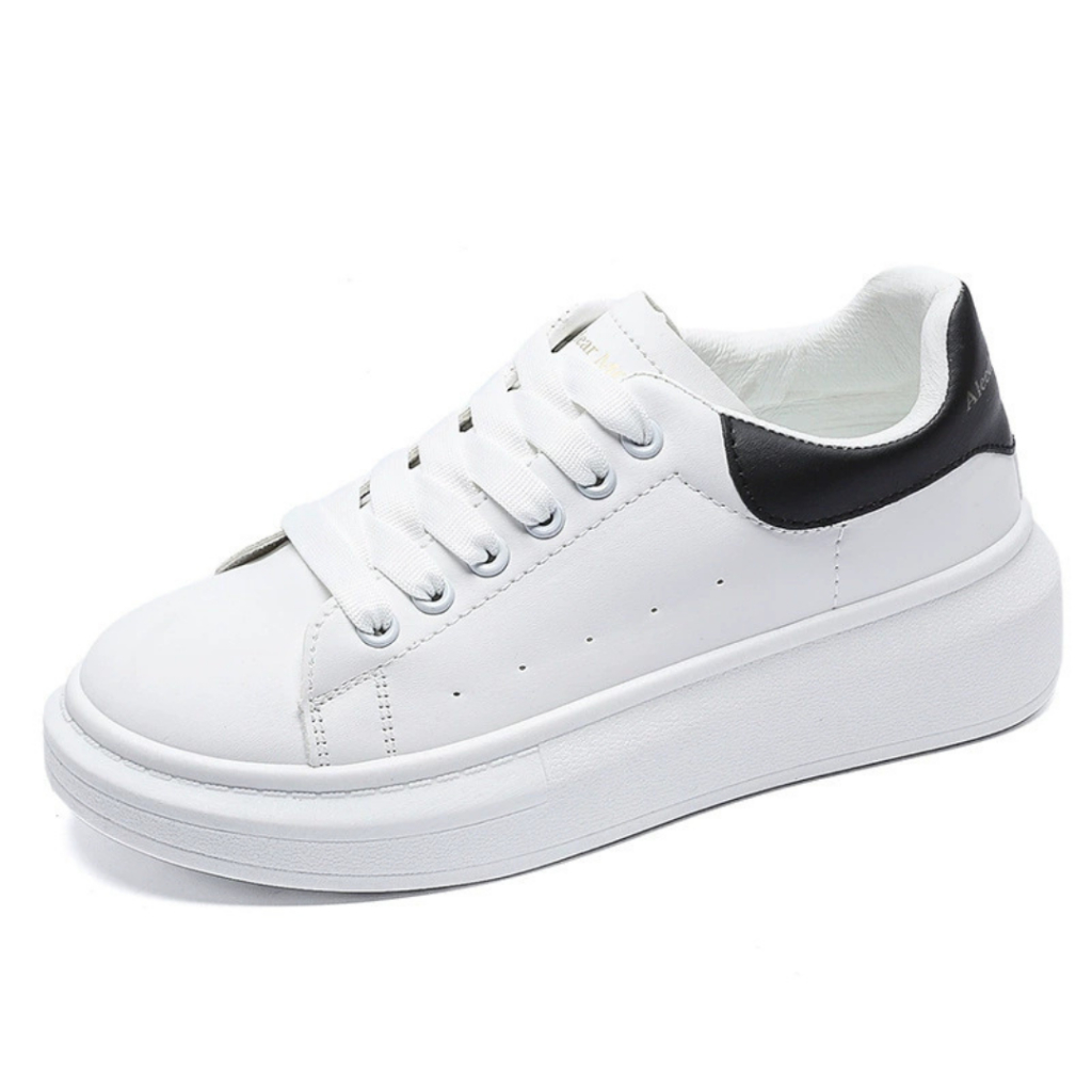 Giày Sneaker Nữ Trắng Đế Cao, Giày Nữ Đế Bánh Mì, Sneaker Nữ Hack Dáng Đi Êm D026