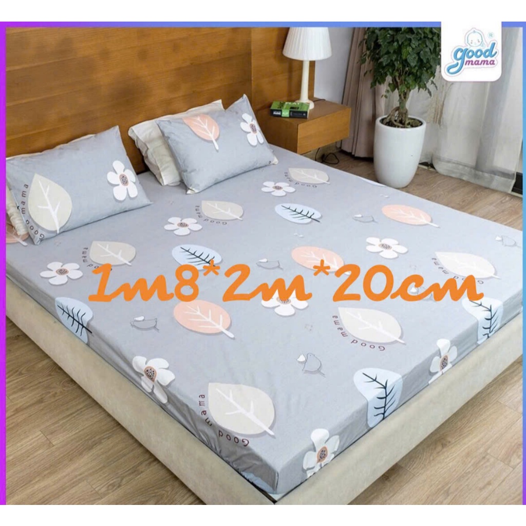Ga chống thấm Goodmama 100% cotton KT 1m8x2mx20cm(không kèm vỏ gối)