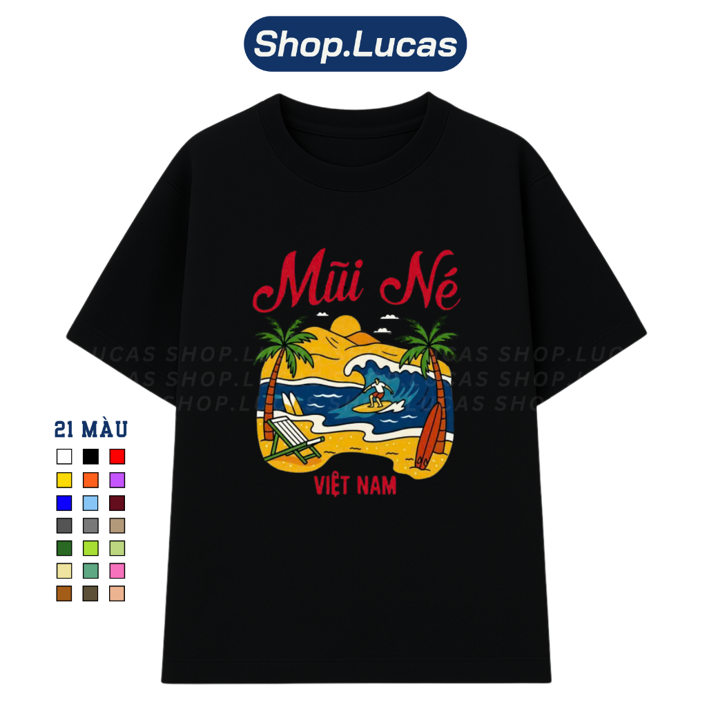 Áo Thun MŨI NÉ Du Lịch PHAN THIẾT In Hình Việt Nam Nữ Unisex Cổ Tròn Chất Cotton Shoplucas Brand Lag