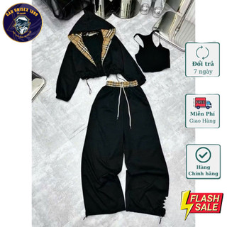  Set Nữ BBR Áo Croptop Lót Vàng Phối Quần Xuông Chất Mềm Mịn Ấm Áp Sexy Girl GA642 
