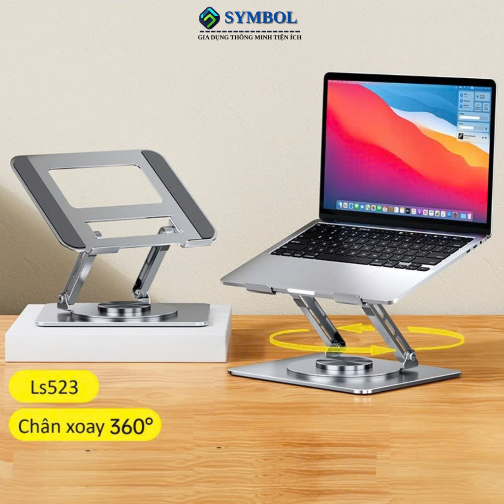 Giá Đỡ Laptop, Macbook, Máy Tính Bảng, iPad LS523 Chân Xoay 360 Độ Tiện Lợi Chống Mỏi Cổ Vai Gáy