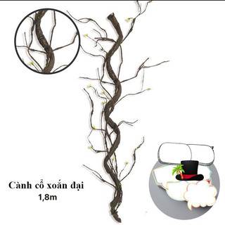 Thân cây giả gỗ rừng- Cành cổ xoắn đai 1,7 m decor cây giả cao cấp,thân mềm có lõi thép có thể uốn tạo kiểu tuỳ ý