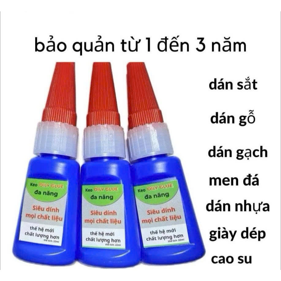 Combo 3 Lọ Keo OILY GLUE Đa Năng Gấp 50 Lần Keo 502