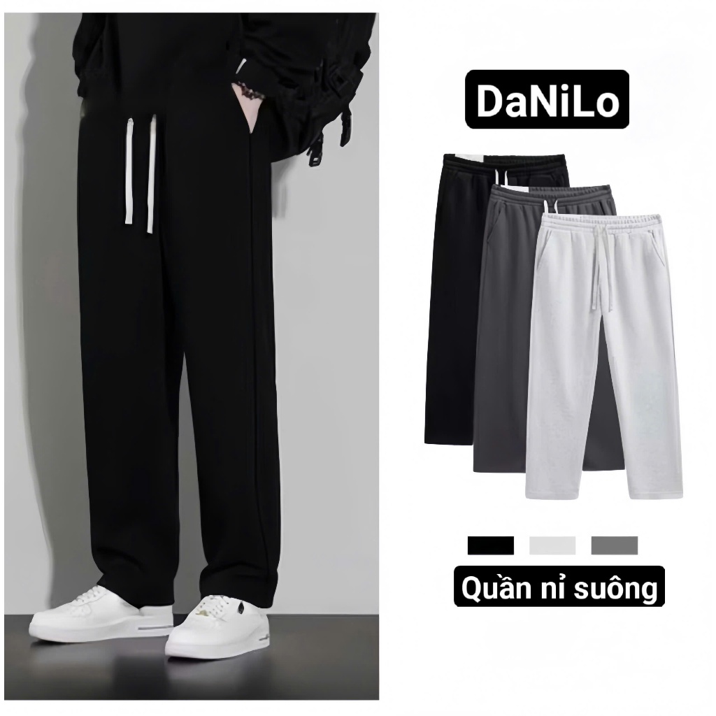 Quần nỉ nam suông chất nỉ thể thao co giãn ống suông Quần thể thao Nam-DN