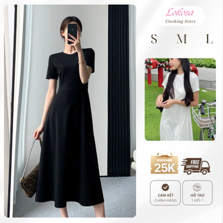 Váy Đầm Body Dáng Dài LOKOSA Váy Đầm Body Thiết Kế Cổ Tròn Hàn Quốc Vải Thoáng Mát Phù Hợp Đi Chơi  VD009