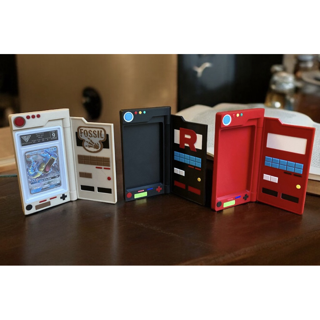 Khung Trưng Bày Thẻ Bài Pokémon - Mô Hình Pokédex Cổ Điển Cho Thẻ Đã Chấm Điểm, Case Bảo Vệ Thẻ Bài 
