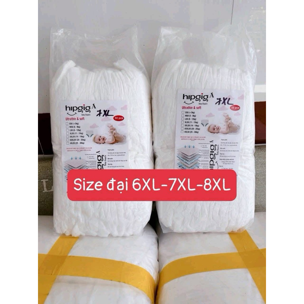 50 Miếng bỉm quần Hipgig size M-8XL thấm  hút tốt