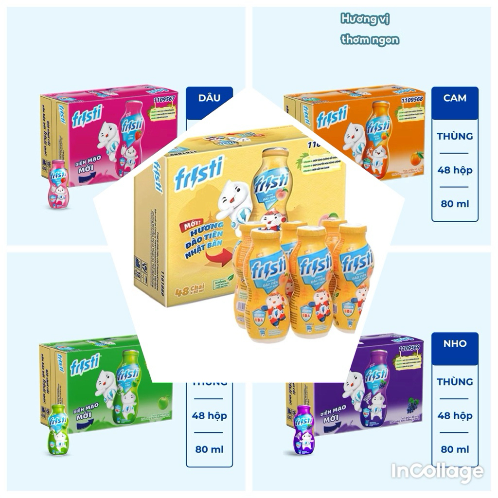 Thùng 8 lốc sữa Fristi Dutchlady 70ml đủ vị