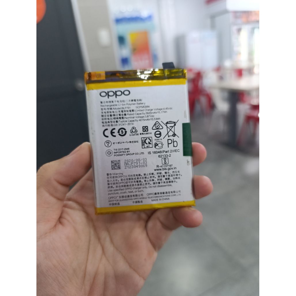Pin cũ zin bóc máy Oppo BLP791 / Reno 4 / Reno4 / A73 / 3920mAh - 4015mAh