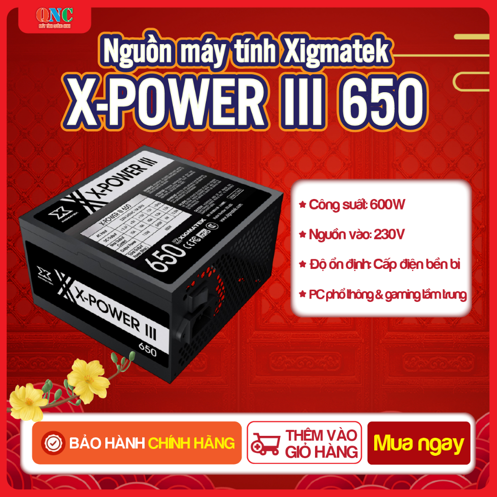 Nguồn máy tính Xigmatek X-Power III 650 | Bảo Hành Chính Hãng