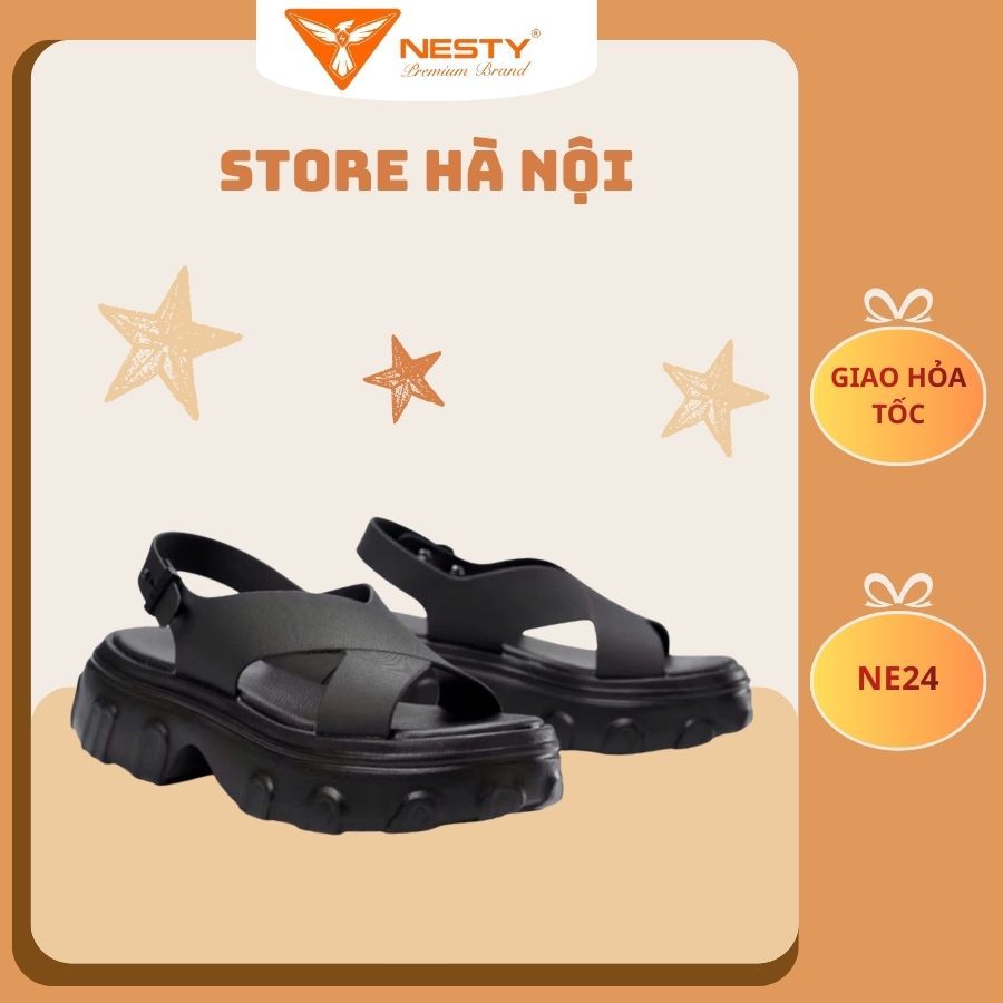 Dép SANDAL đế cao quai chéo cao cấp  thương hiệu NESTY chính hãng mã NE24 chất liệu EVA CAO CẤP
